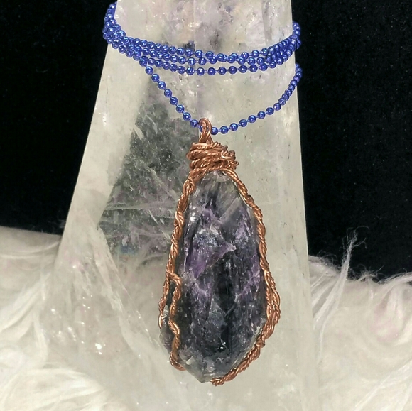 BIG CRYSTALS! Handcrafted Wire Wrapped Necklaces - Picture 3 of 16